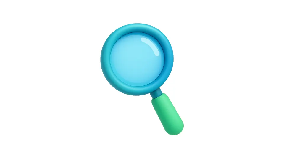 Magnifying glass symbolizing website SEO optimization and search visibility.