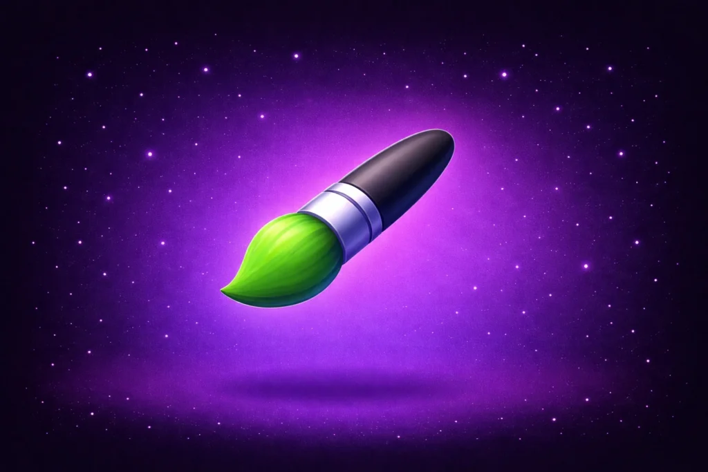 Green paint brush representing generative UI