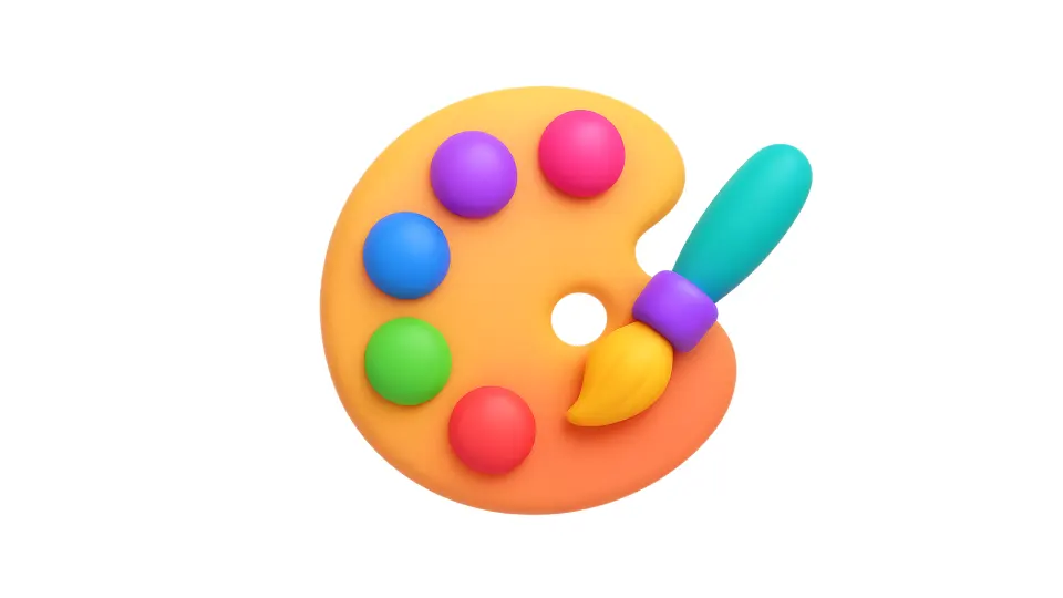 Ícono de paleta que representa el diseño adaptativo con IA y tendencias Zero UI para 2026.