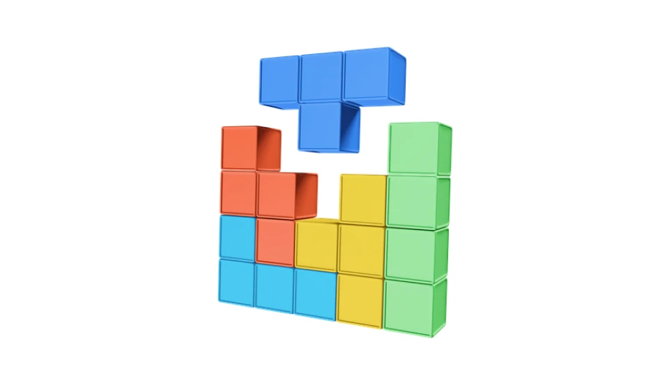 Excel or database concept with colorful puzzle pieces